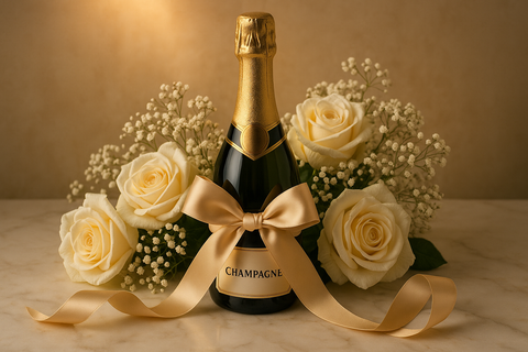 Wedding gift champagne with nice background